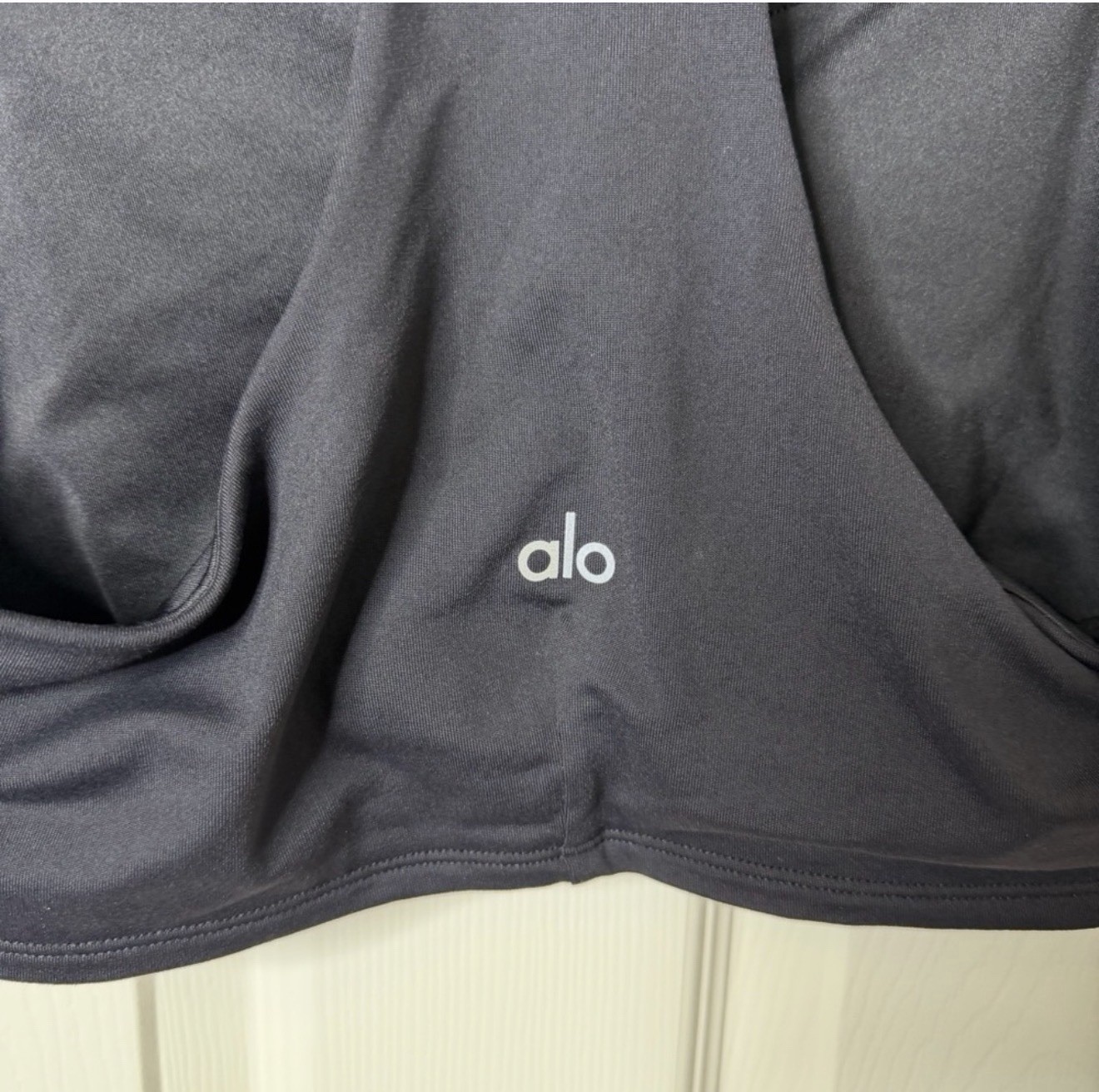 Alo Yoga Black Collared Racerback Sports Bra Full Coverage Pullover Size L