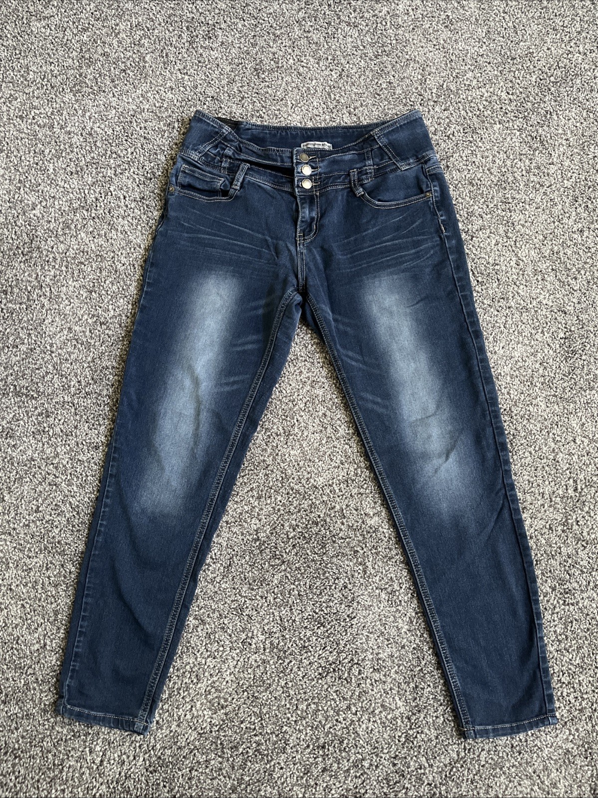 Twentyone Black Rue21 Blue High Waisted Curvy Jegging Flex 11/12 Regular Stretch