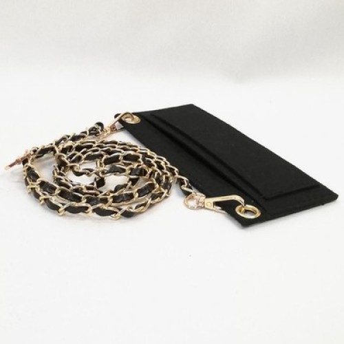 CHANEL Caviar Skin Green Leather Matelasse Long Wallet with Chain Strap