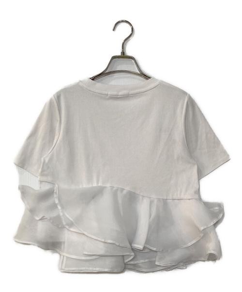 Snidel Docking Peplum Cut Pullover White Cotton Polyester Free Size 26SS