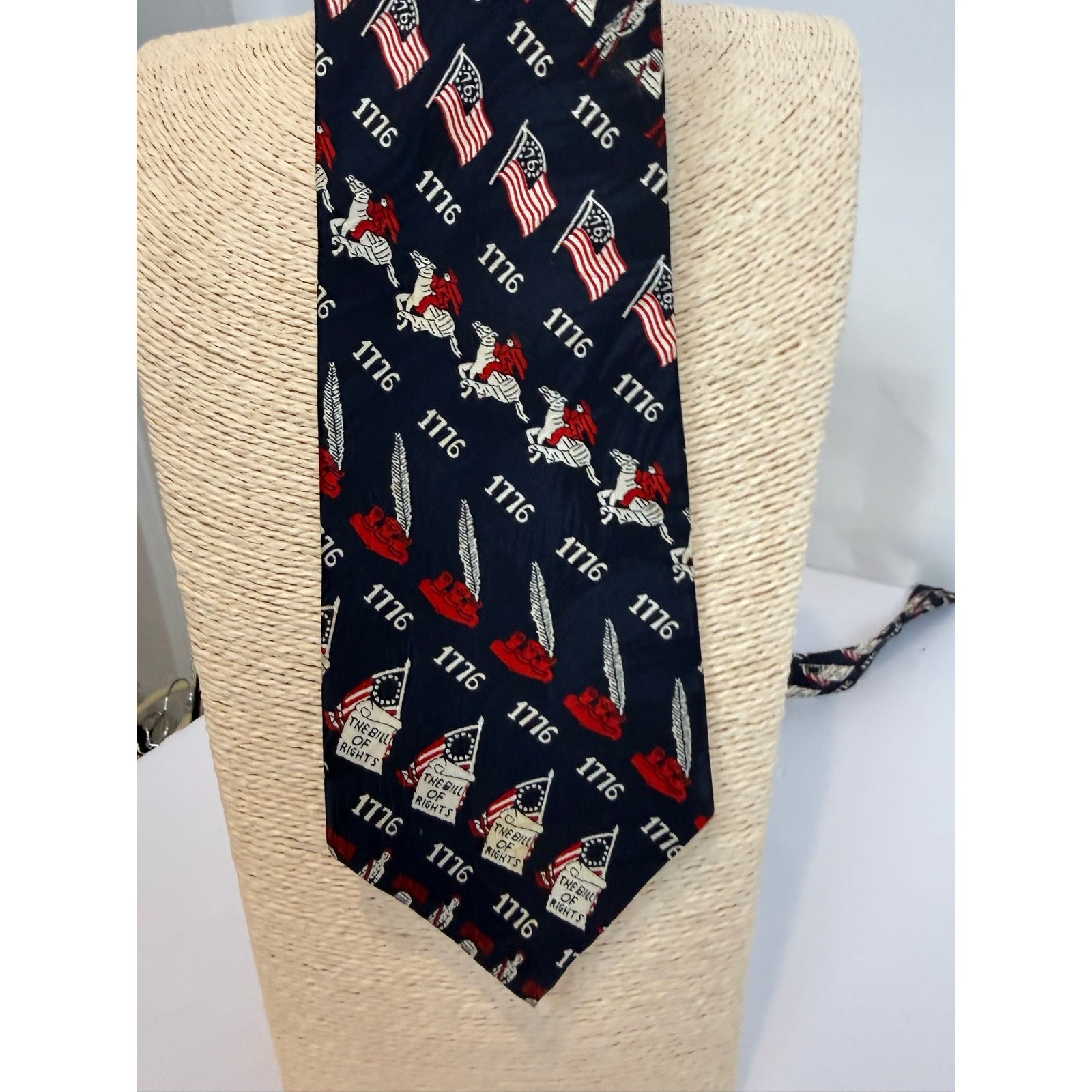 Lot 4 Vintage Museum Artifacts All Silk Ties 1980s Patriotic Legal Coins Roman