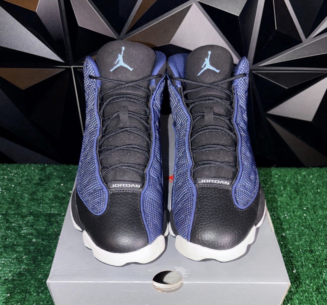 Jordan Air Jordan 13 Men’s Basketball Mid Top Lace Up Sneakers Blue/Black/White