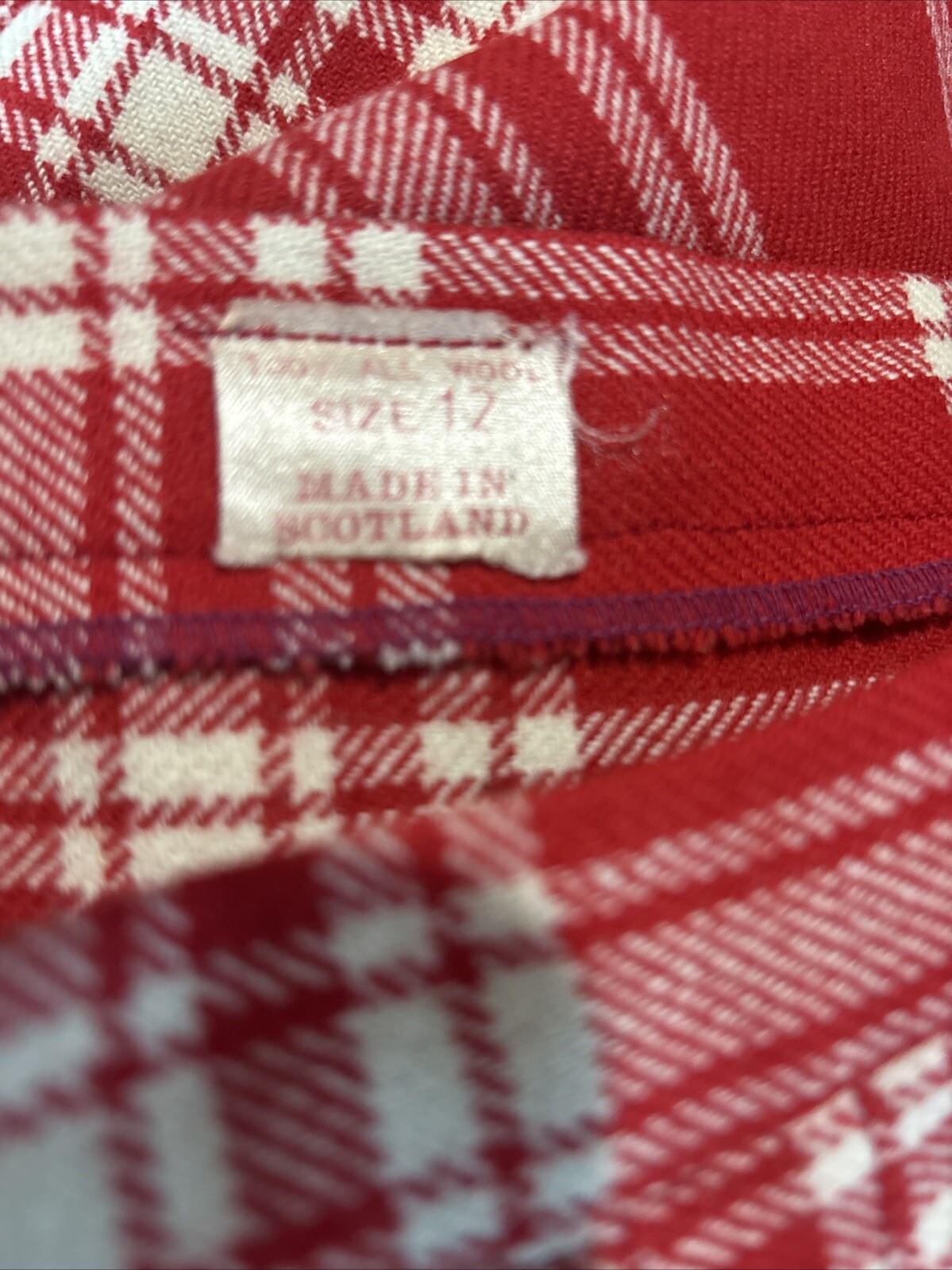 Highlander Handmade Kilt Authentic Woven Tartan 26″ waist (12)Red White Plaid