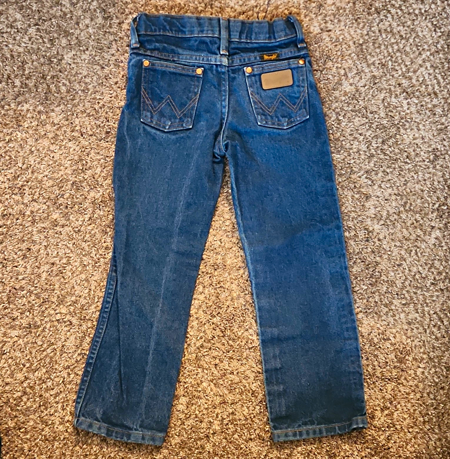Wrangler Boys Dark Wash Denim Jeans Straight Leg Regular Fit Size 6 REG