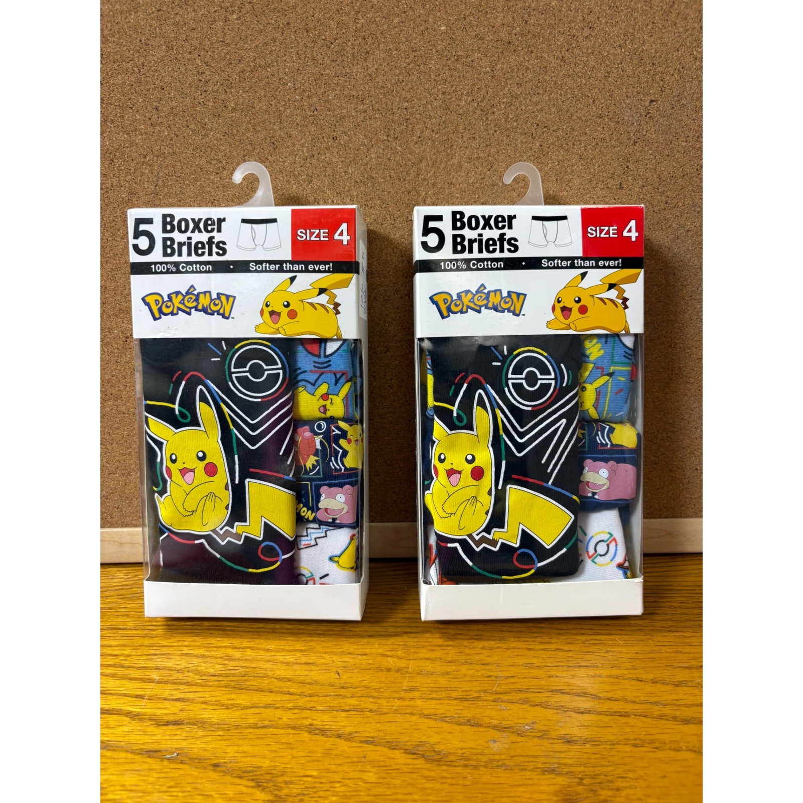 Pokemon Boys 5 Pack Boxer Briefs Pikachu Underwear 10 Pairs Total Size 4 New