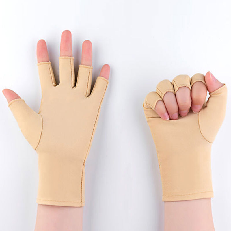 Sun UV Protection Gloves Non Slip Cotton Fingerless Driving Biking Sunscreen