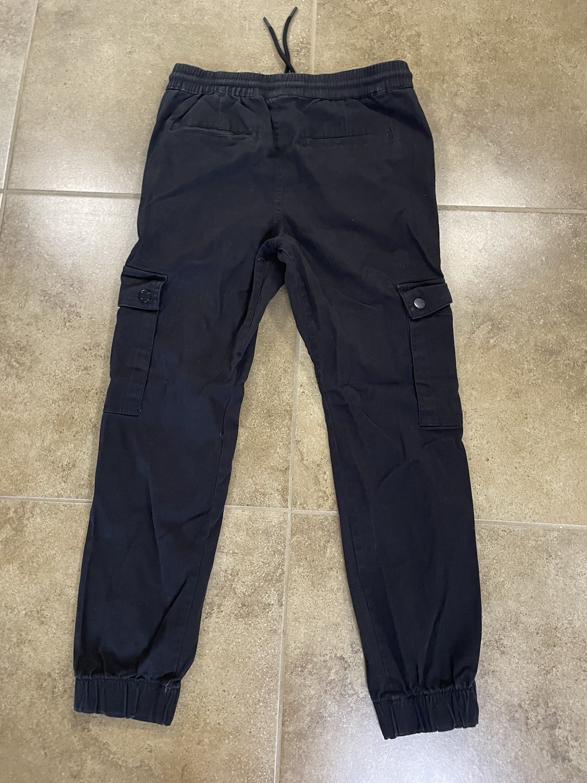 WeSC Mens Sz S Slim Fit Utility Joggers Black Pants Pockets