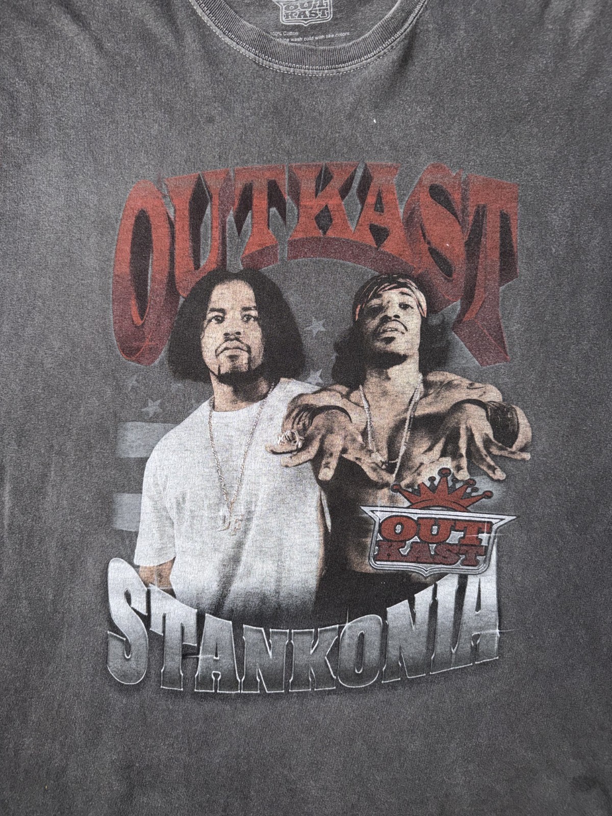 Outkast Stankonia Vintage Wash Graphic T-Shirt Charcoal Gray Men’s Large Tee