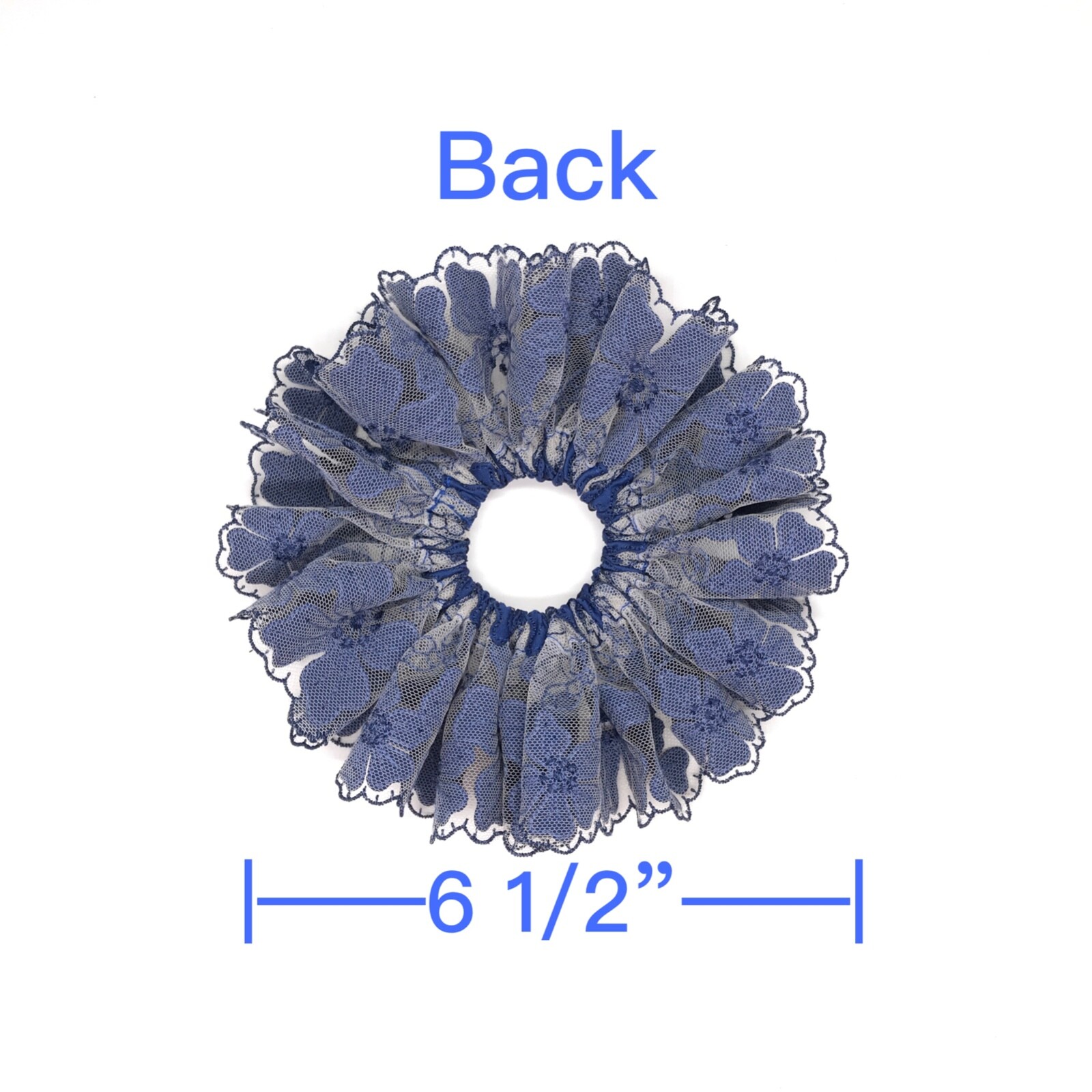 Daria L Floral Scrunchies Stylish Ponytail Holders Royal Blue Color Oversized