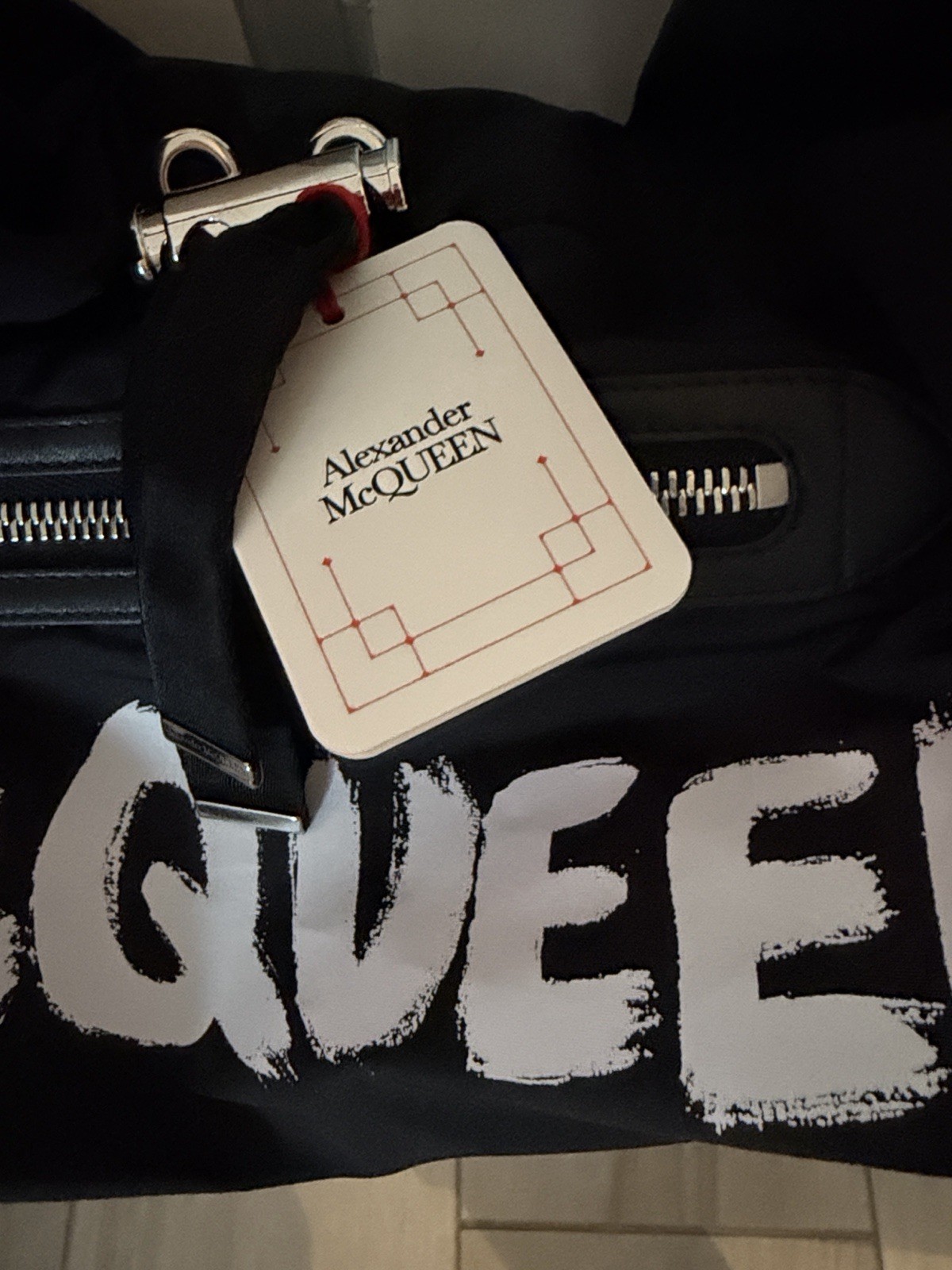 Alexander McQueen Black Graffiti Designer Shoulder Bag