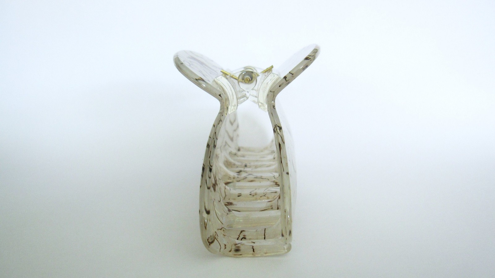 Long clear light gray iridescent abalone sea shell effect hair claw clip