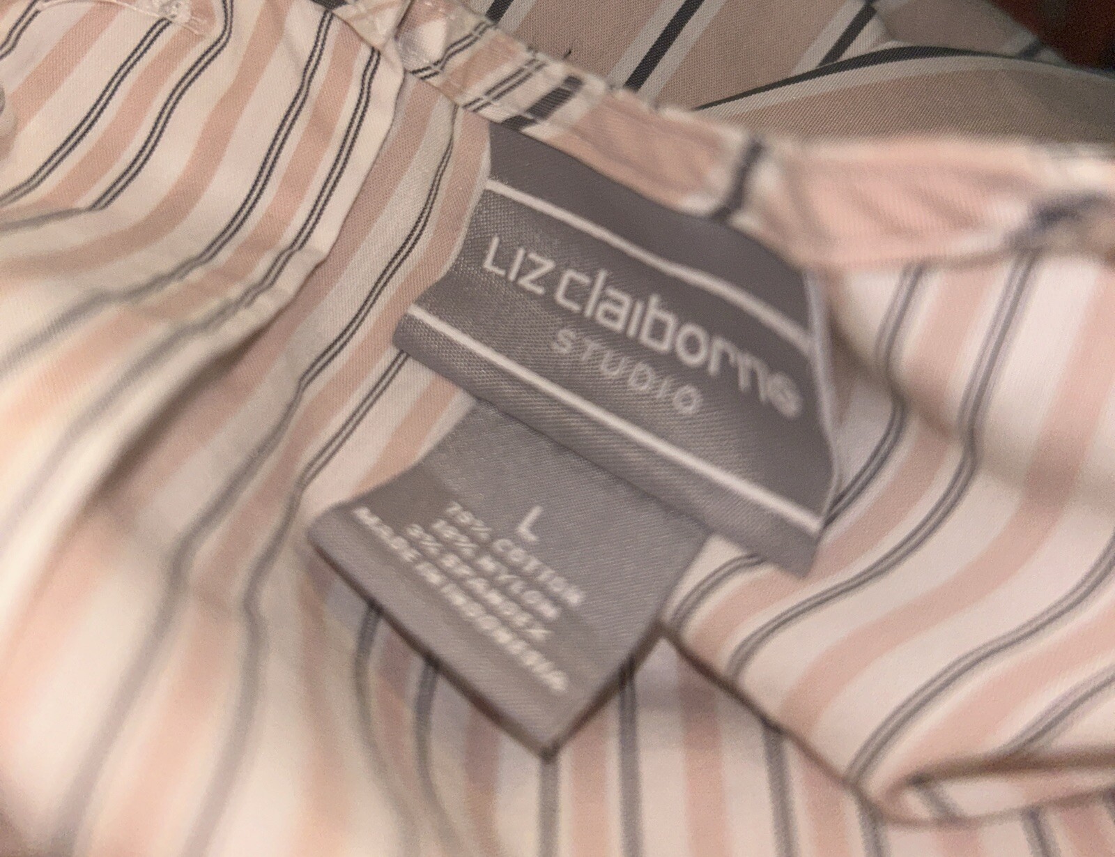 LIZ CLAIBORNE Ladies’ L COT/nylon/span Blouse bell sleeves #30 0010