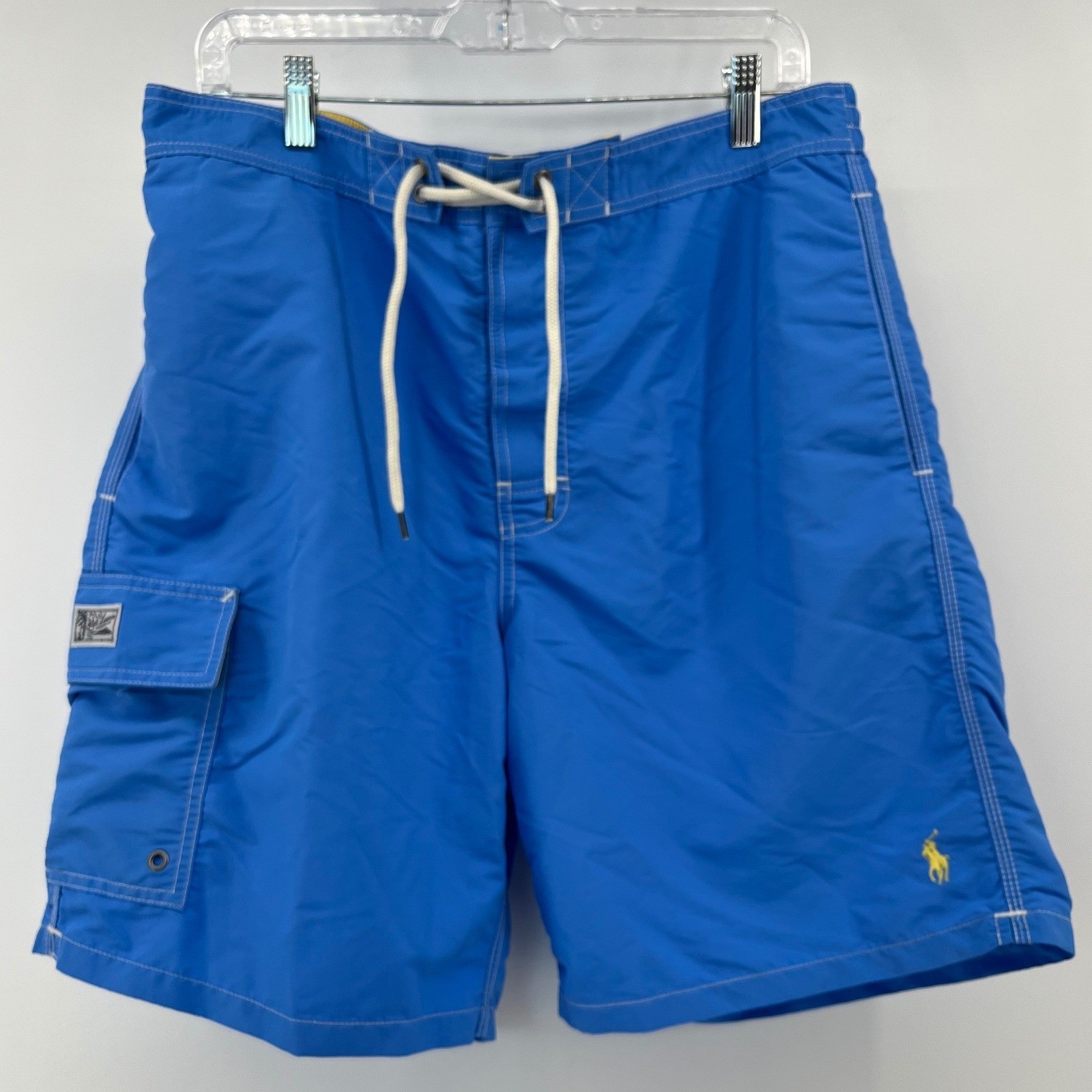 Polo Ralph Lauren Swim Trunks Mens Large Blue Cargo Pocket Embroidered Pony Logo