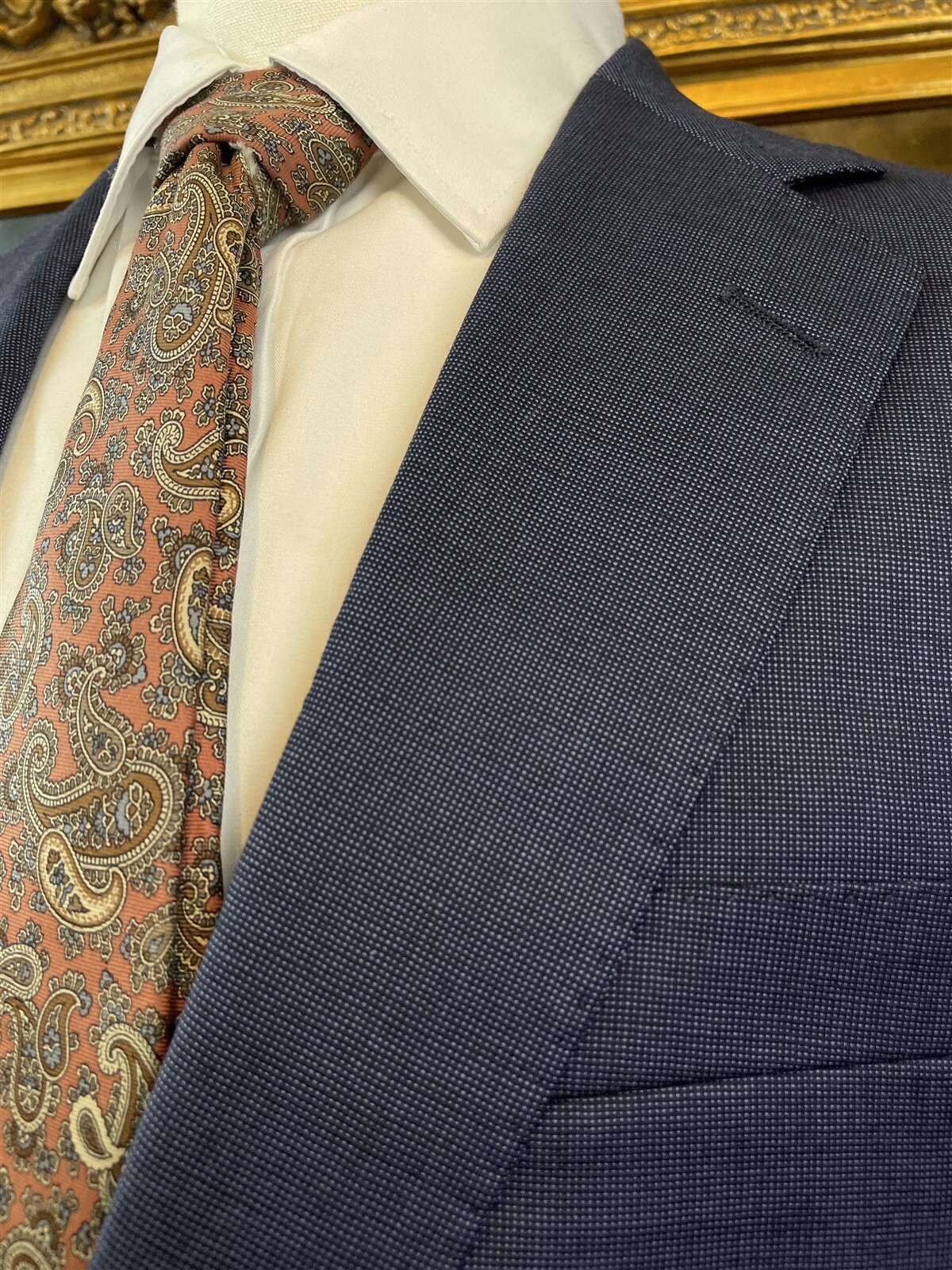 Culwell & Son BESPOKE 42R Blue Nailhead Superfine Wool 2Btn Blazer Jacket