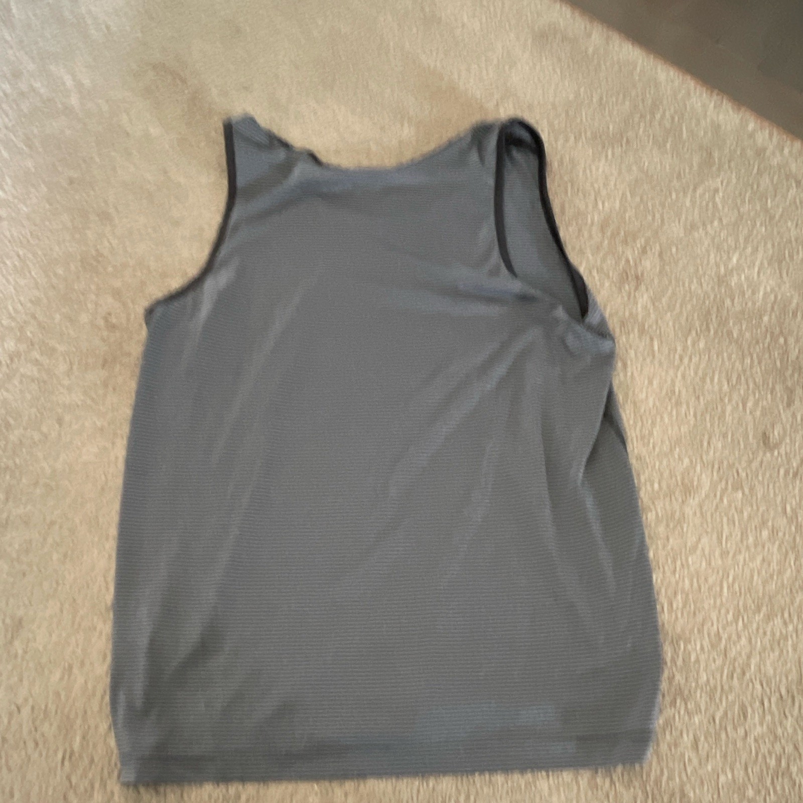 Russell Dri-Power 360 Men’s Gray/Black Striped Tank Moisture Wicking Crew M