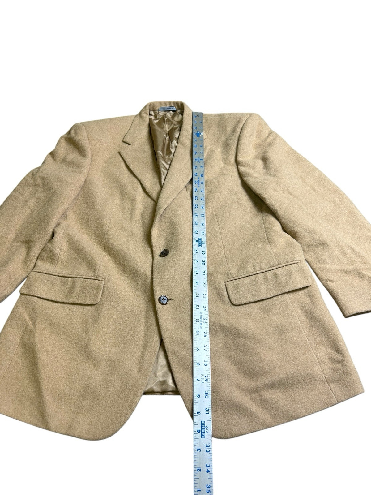 BROOKS Brothers 100% Camel Hair Jacket Blazer Sport Coat Beige 42R 42