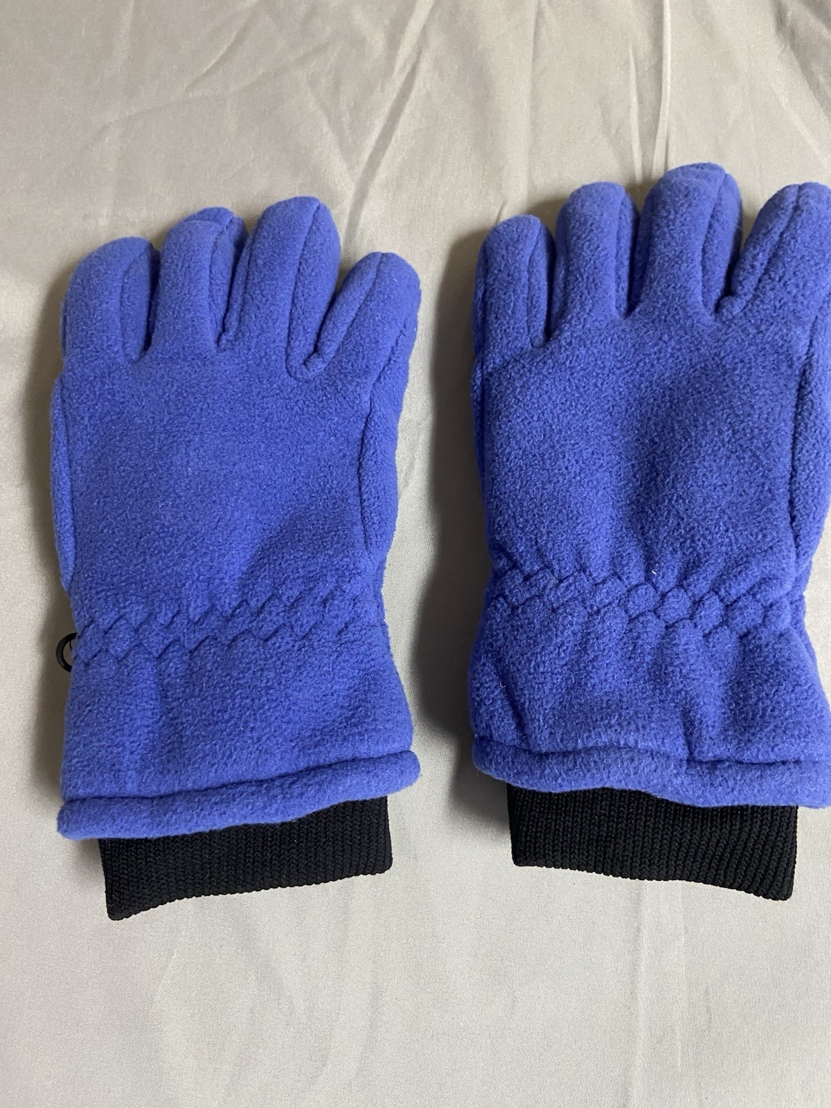 Land’s End Gloves Medium Blue & Black Nanotex Fabric Clip Together