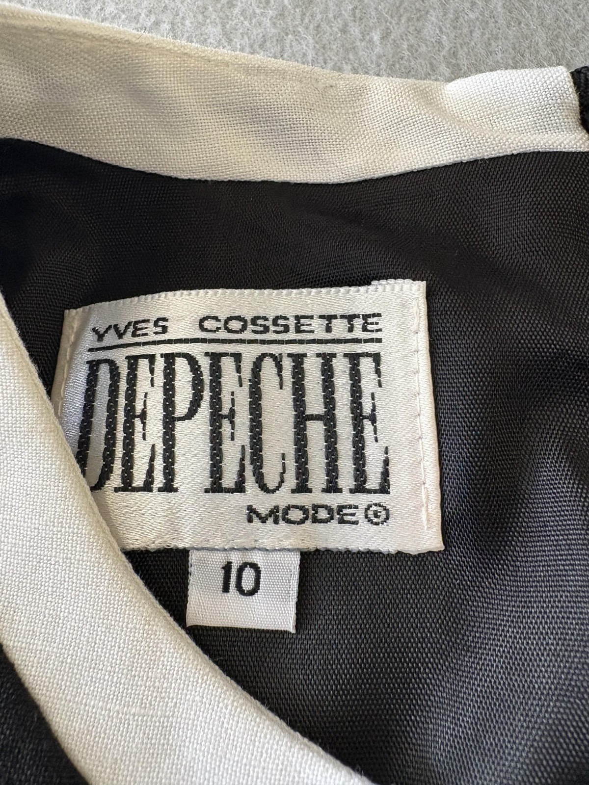 Yves Cossette Depeche Mode Dress Womens 10 Black Sleeveless Sheath Knee Length