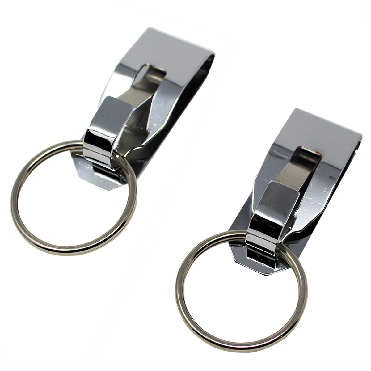 2 Pcs Secure Belt Clip Key Holder w Metal Hook & Heavy Duty 1 1/4″ Keychain Ring