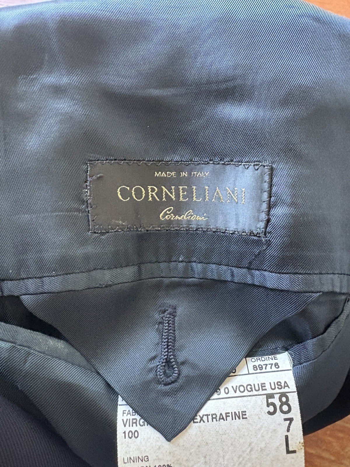 Corneliani Men’s Blue Wool/Rayon Blazer Jacket Size 58 7L Made In Italy