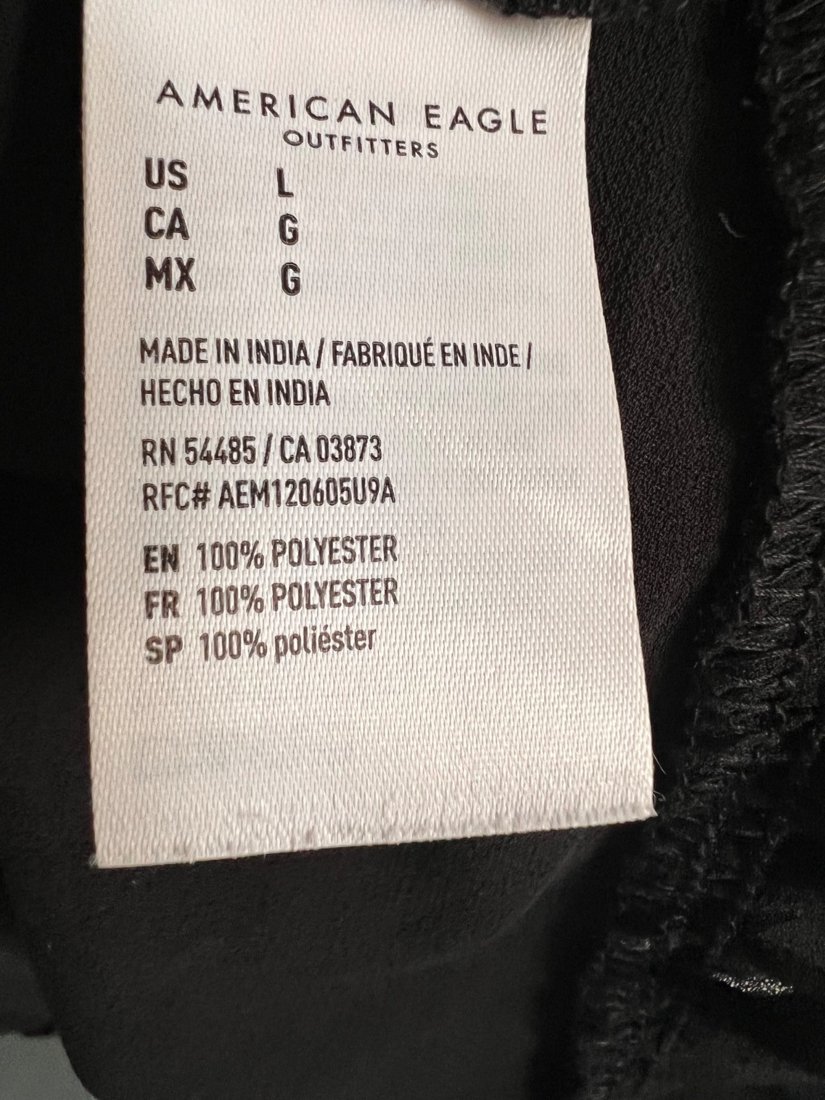 American Eagle Outfitters Black Ruffle Cami Top Adjustable Straps Women’s Size L