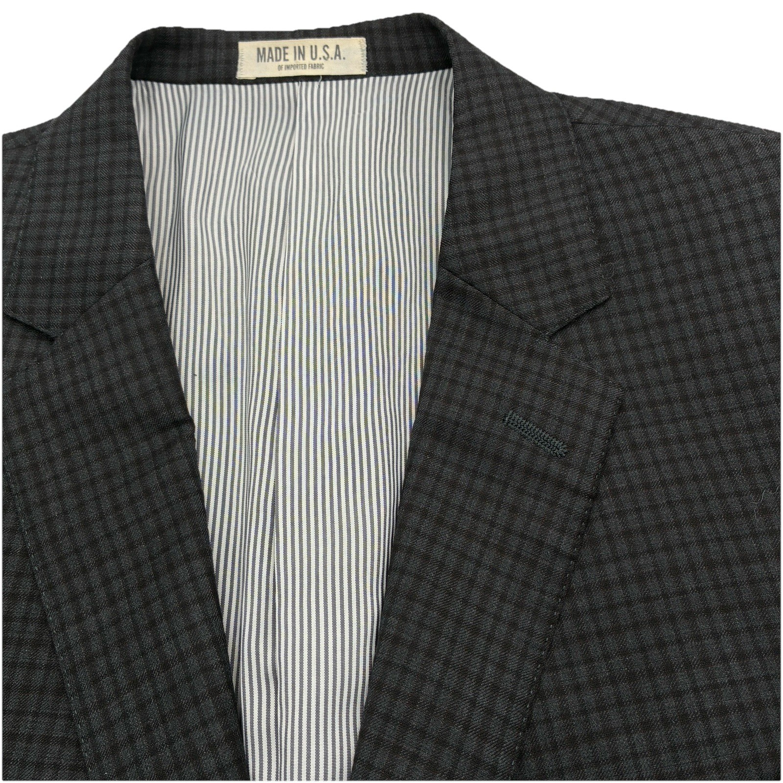 Todd Snyder Mayfair Fit Blazer 44R Charcoal Guncheck Wool USA Made Mens