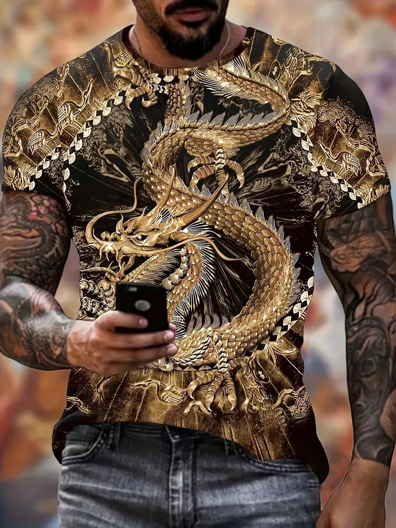 3D Illusion Print T Shirt Short Sleeve Casual Oversized Unisex Tee
