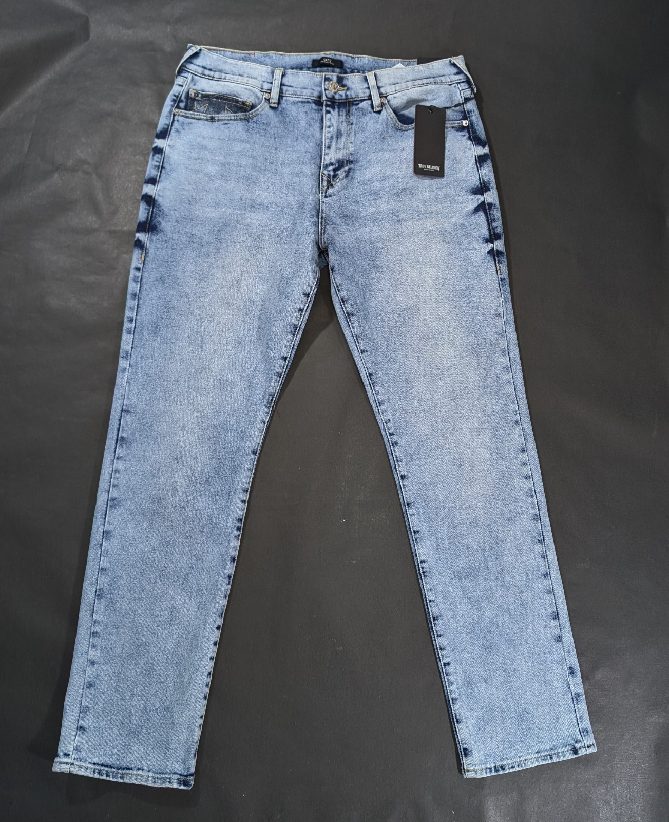 $159 True Religion Men`s Geno Relaxed Slim Jeans Men`s Size 36×32 38×32