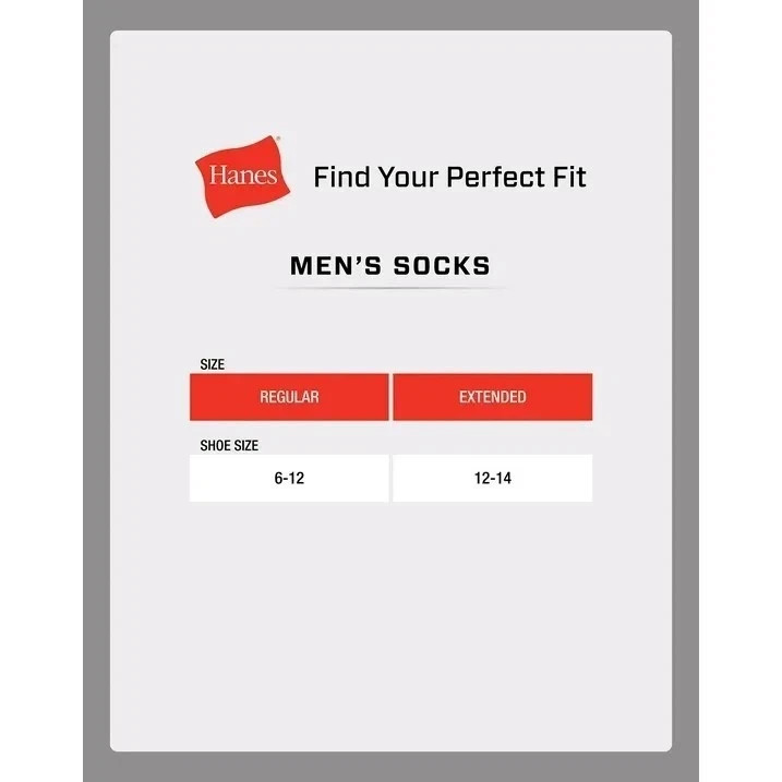 Hanes Men’S Double Tough Crew Socks, 12-Pair Pack size 6-12 shoe size