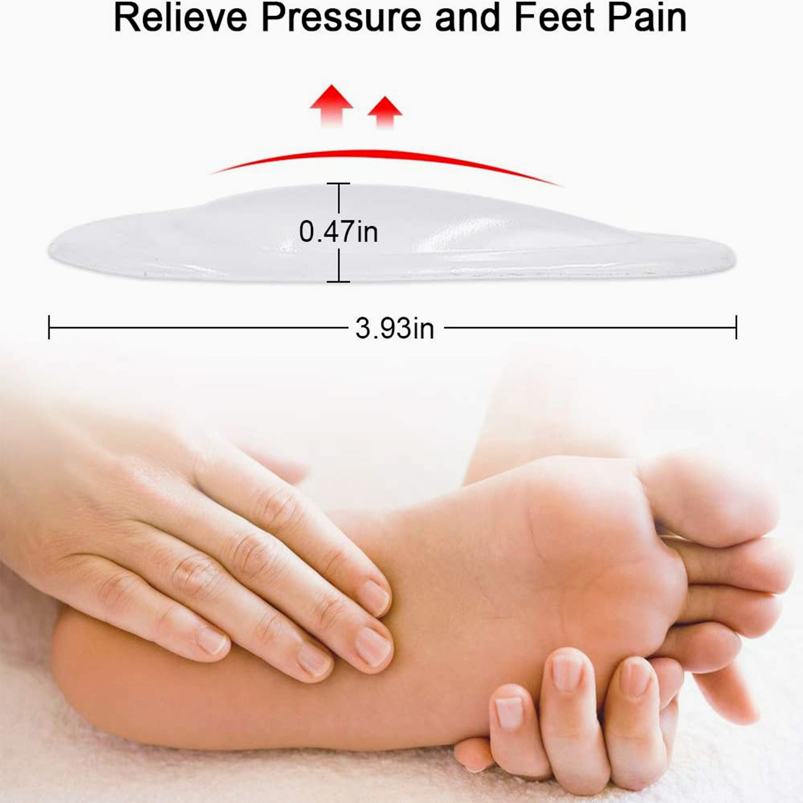 Arch Orthotic Support Insole Corrector Gel Pads Shoe Silicone Inserts Reusable