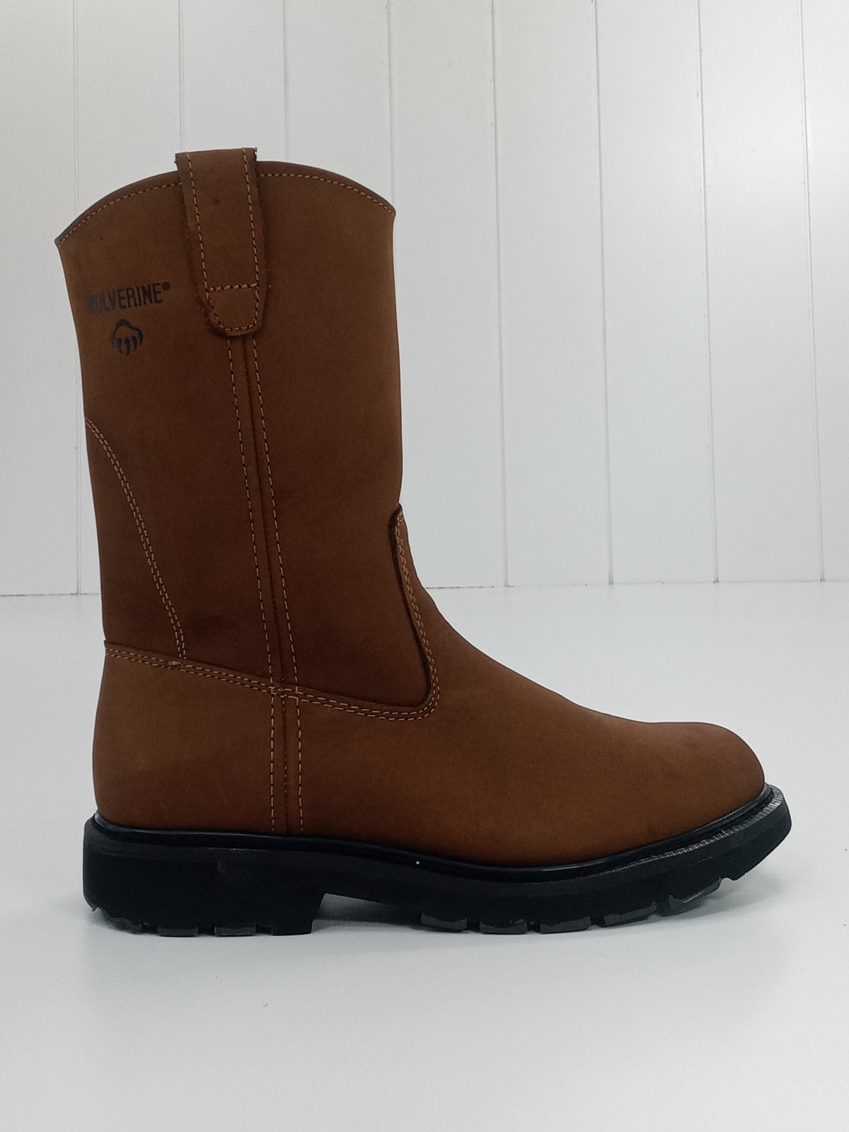 Wolverine Wellington Work Boots Men’s Brown Leather Slip On Size 9.5M
