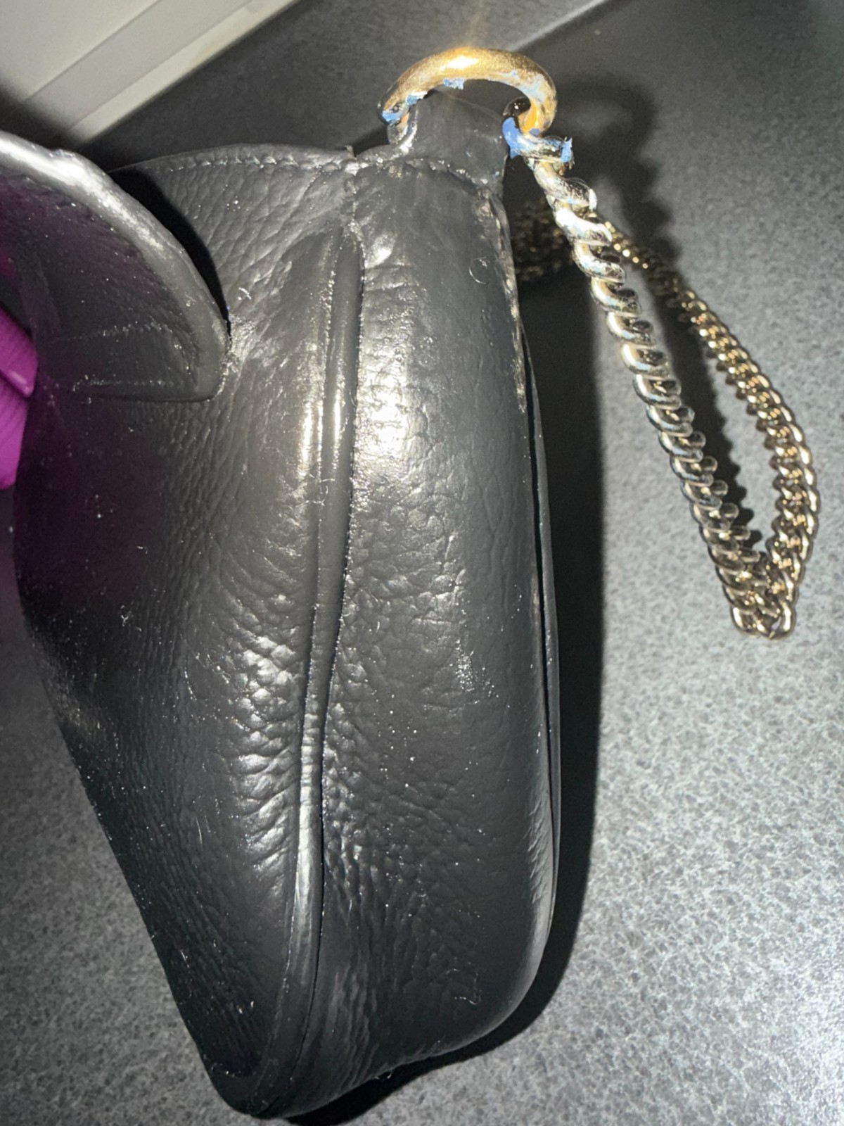 Gucci Soho Flap Long Interlocking G Chain Crossbody Custom Black (Painted)