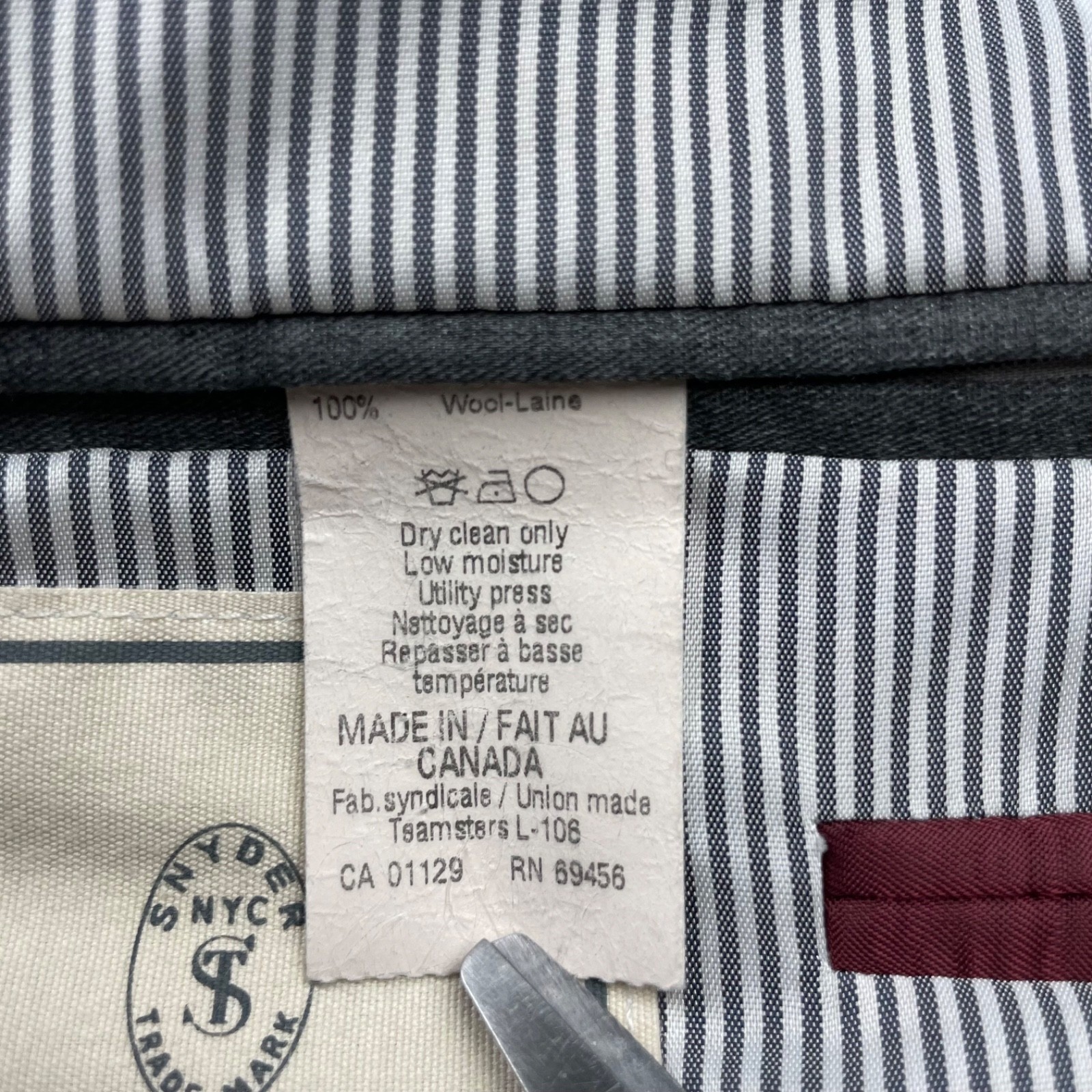 Todd Snyder Men’s Mayfair Fit 100% Wool 2-Button Blazer Navy Blue Stripe • 40R