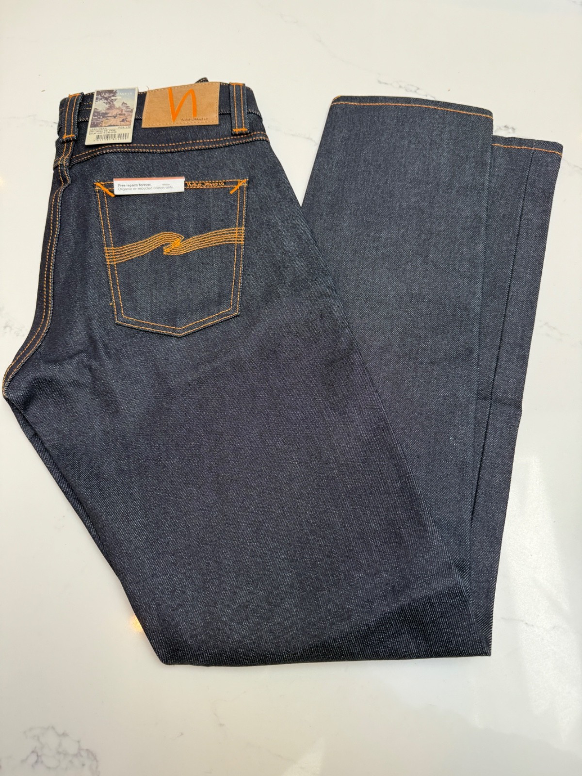 Nudie Jeans Mens Lean Dean Dry Japan Selvage Blue Jeans – W29 x L32 RRP £225