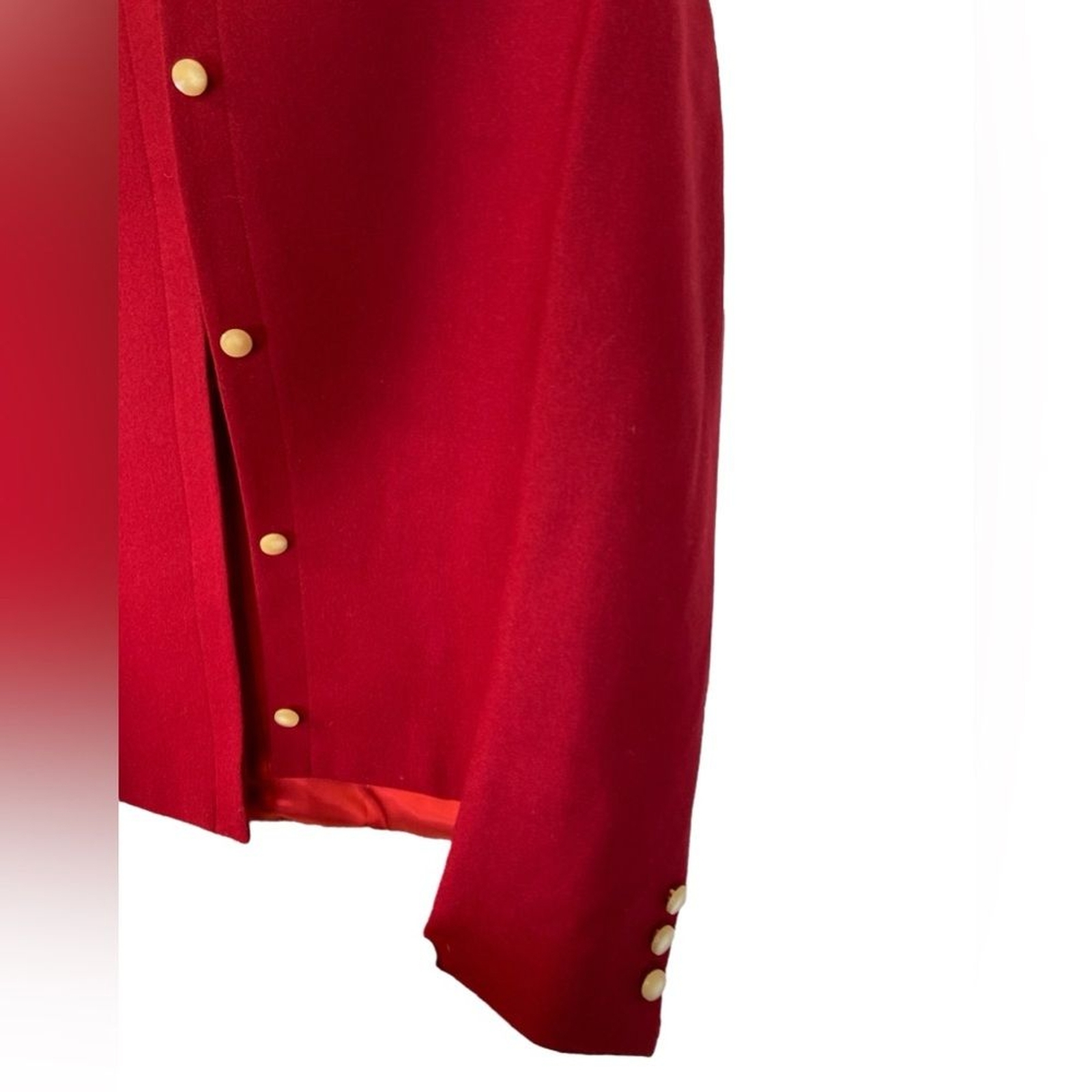 Vintage Robt Foxwood Red 100% Pure Wool Lined Jacket Blazer Size 14/16