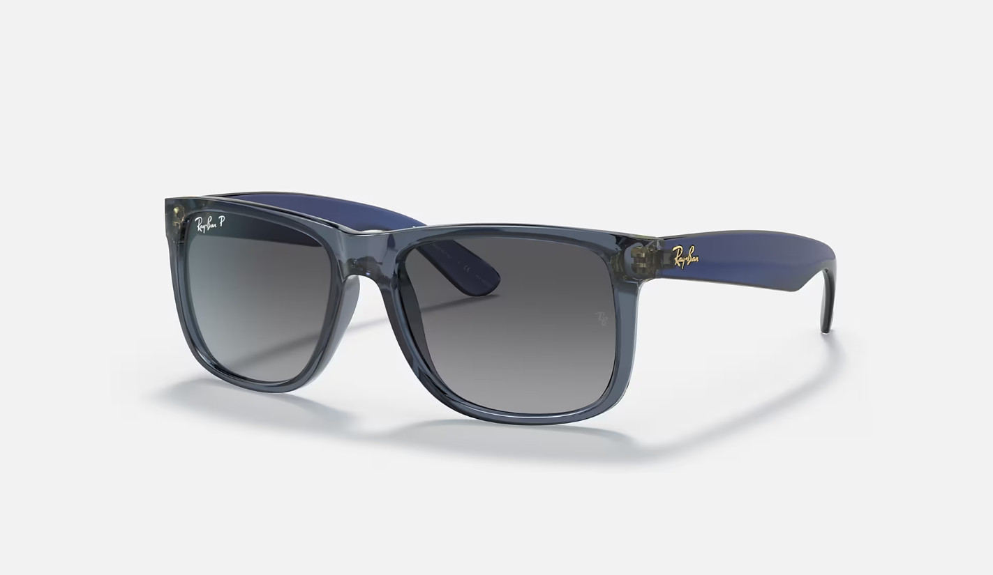 Ray-Ban Justin Classic Transparent Blue/Grey Gradient Polarized 54 mm Sunglasses