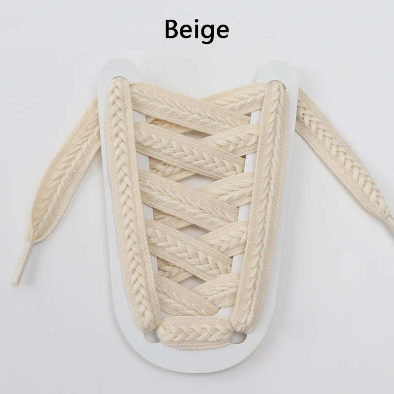 Flat Wheat Ear Shoelaces for Sneakers Twist Braids Marshmallow Colorful Shoelace