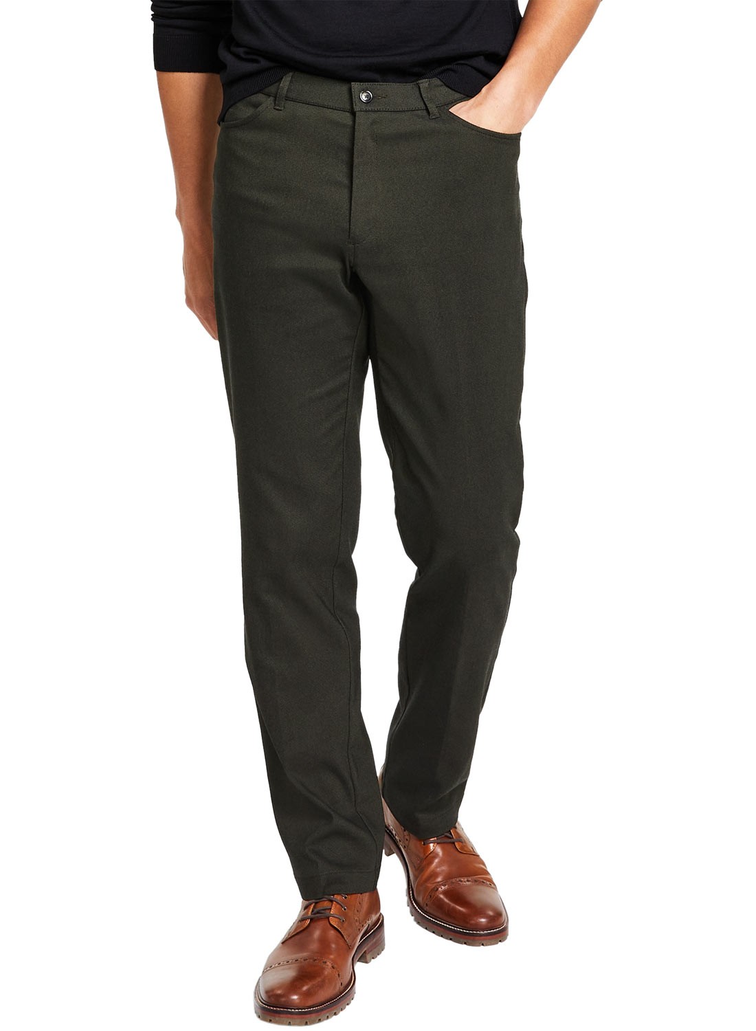 Tommy Hilfiger Mens Modern Fit Four-Pocket Twill Pants 36W x 34L Olive – NWT $95