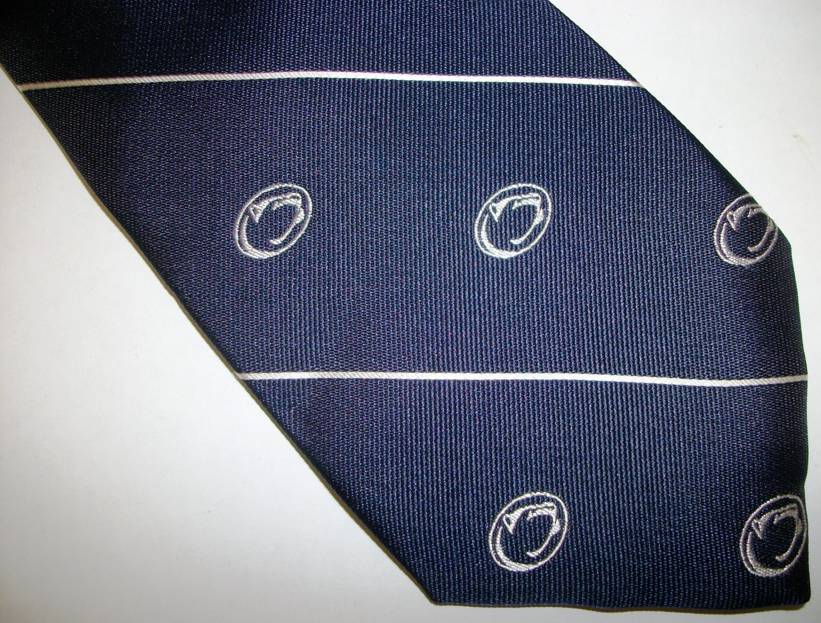 Penn State Nittany Lions Navy Blue Striped Neck Tie 58″ Long x 3.75″ Wide (E402)