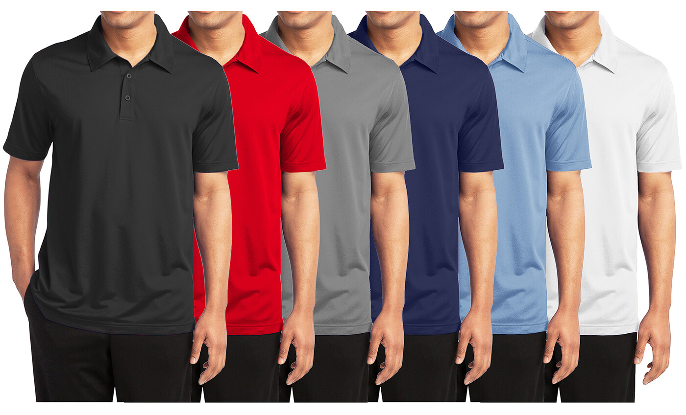 Men’s Short Sleeve Moisture Wicking Polo Shirts Active T-Shirts Muscle Tees Gym