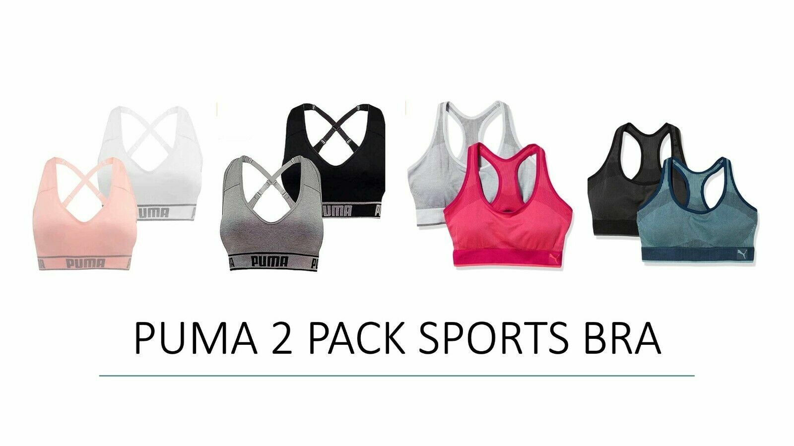 Puma Women’s Seamless Sports Bra , 1, 2 Pack