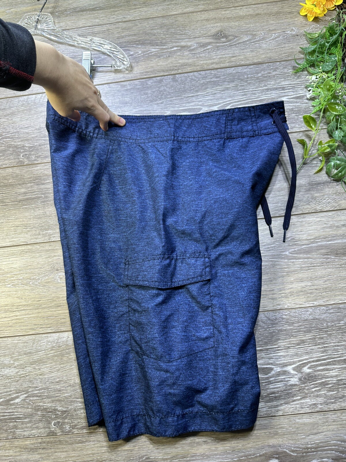 Old Navy Swim Shorts Size Medium 32-34 Waist Blue Drawstring Cargo Pocket