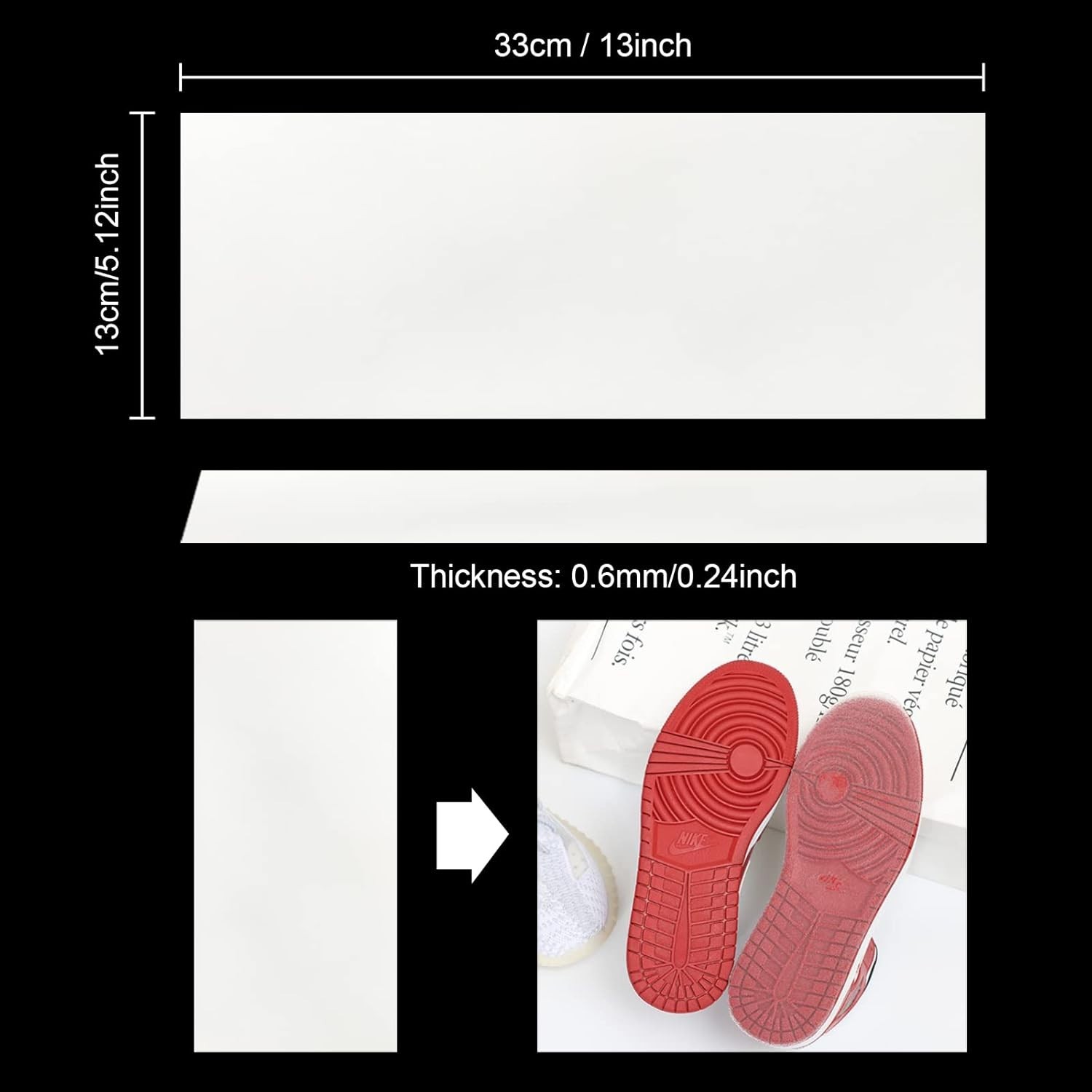 Crystal Clear Shoe Sole Protectors – Self-Adhesive Cover for Sneakers & Heels