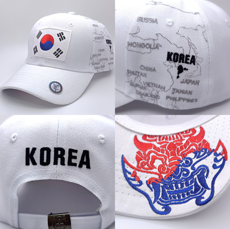 Korea Flag Baseball Cap Modern Korean Map Design. Korea Supporters Cap