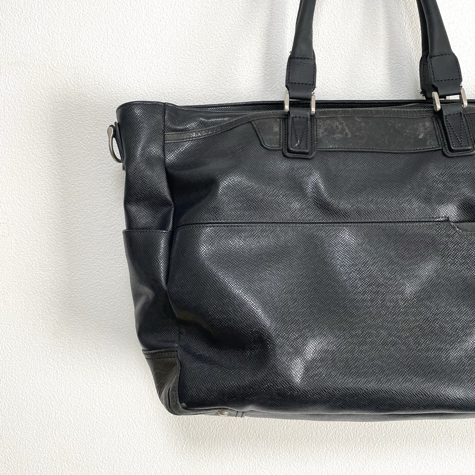 Master-piece MSPC Tote Bag Duffle 2way Leather Shoulder Black Large Made Japan