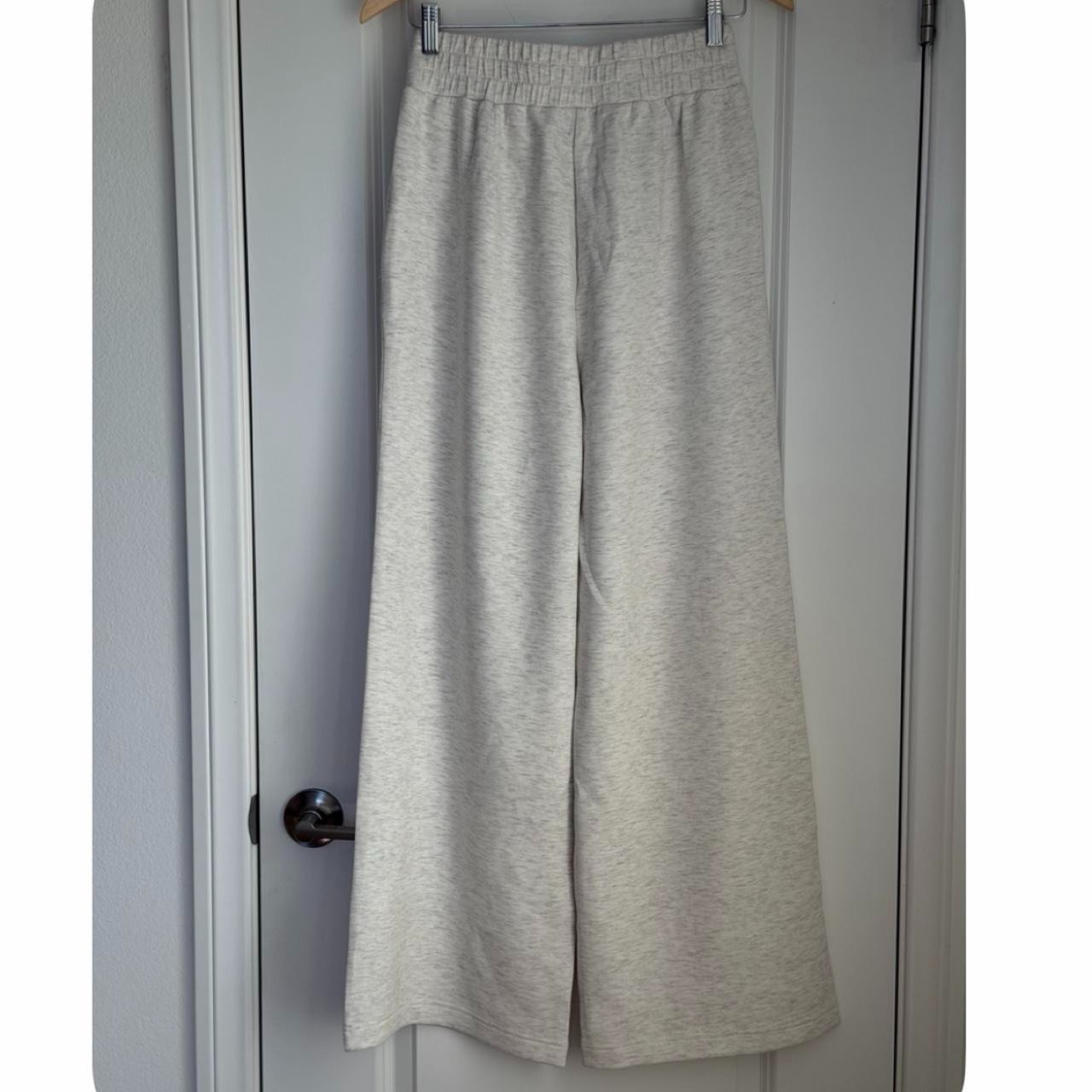 Varley The Extra Wide Leg Pant 29.5″ in Ivory Marl, Size Small