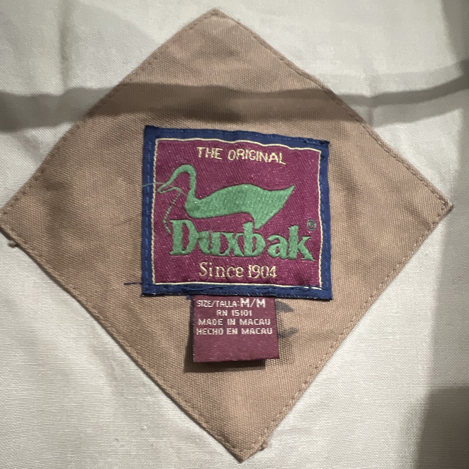 VTG Duxbak The Original Men’s Lined Field Jacket Green/Brown Collar Size M 708