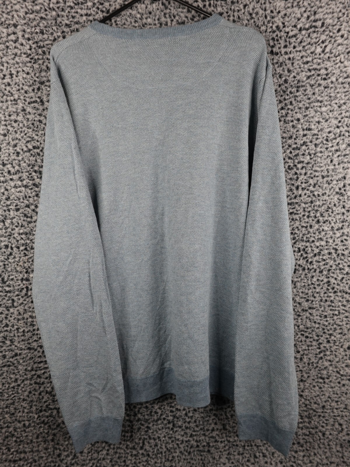 Nordstrom Mens Shop Bird’s Eye Rayon Wool Blend Blue Knit Sweater Size XL