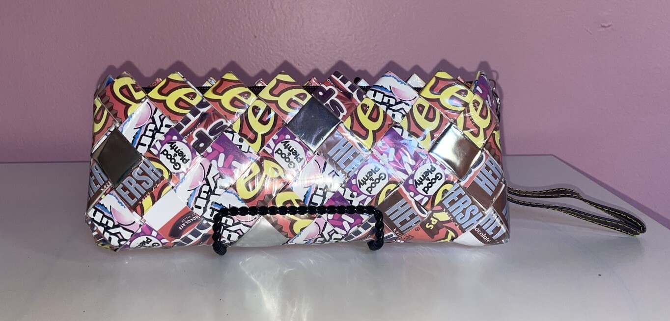 Nahui Ollin 90’s Y2K Sweetheart Candy Wrapper Clutch