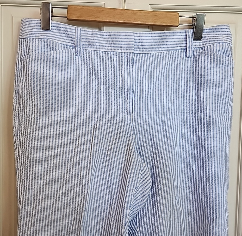 Talbots Perfect Crop Pants Womens 12P 34×21.5 Poplin Pockets Stretch 52-35617